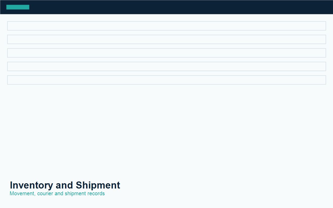 Inventory / Shipment placeholder screenshot